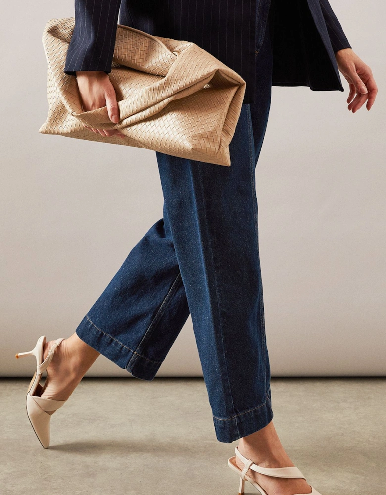 Evelyn Asymmetric Slingback Kitten Heel Court Shoes