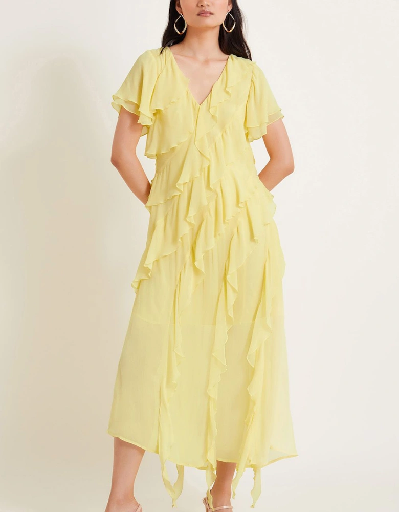Renata Ruffle Maxi Dress Yellow