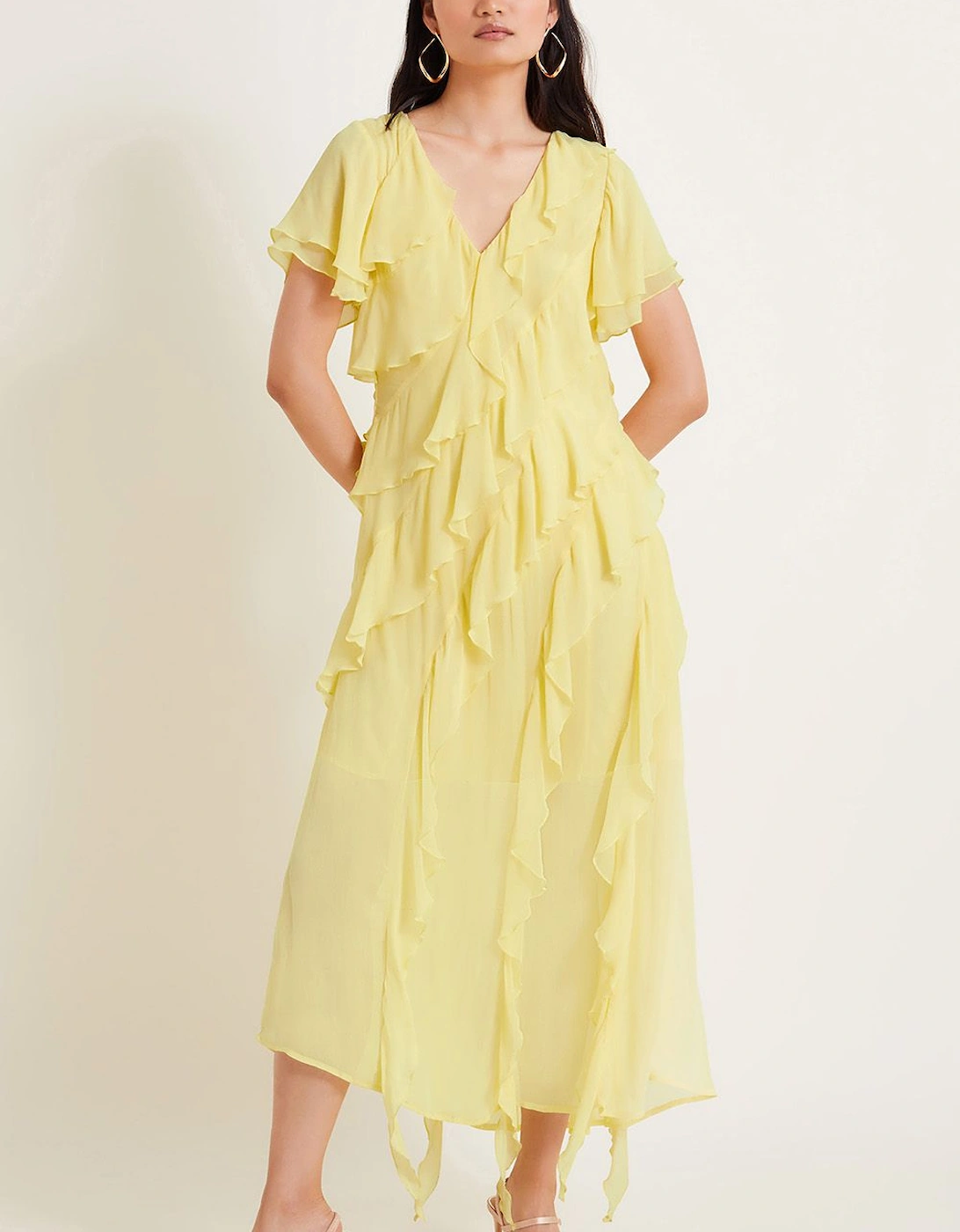 Renata Ruffle Maxi Dress Yellow, 2 of 1