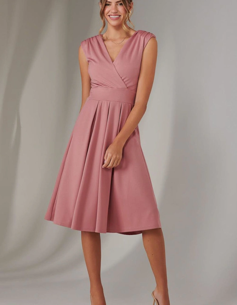 Plain Sleeveless Midi Dress