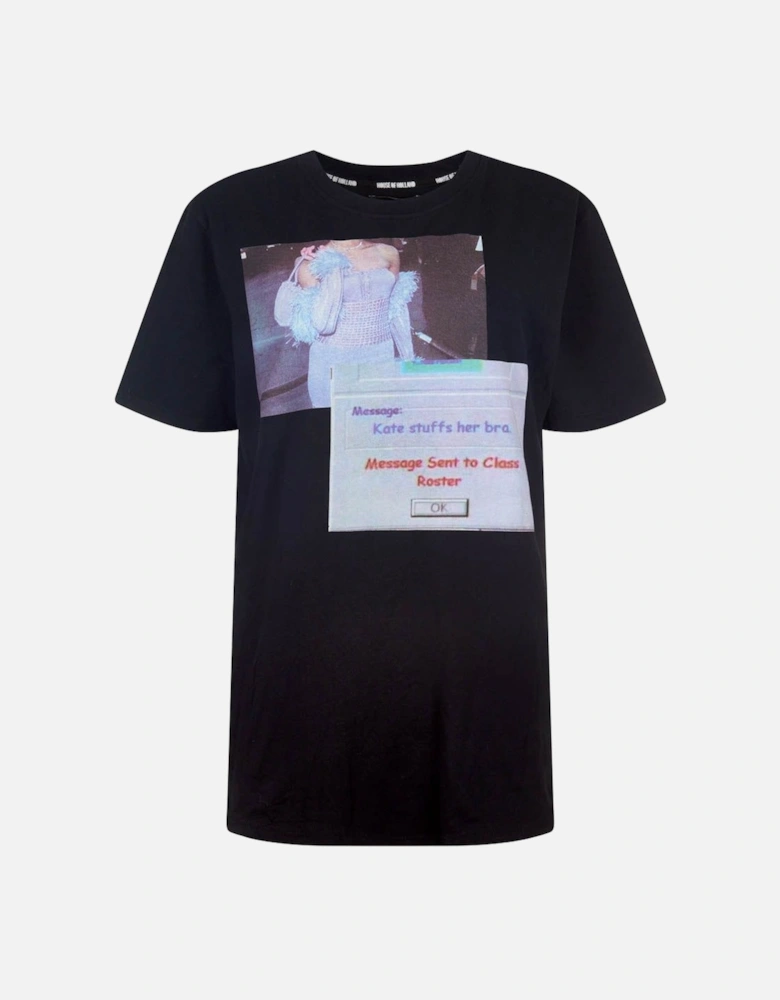 'Bra' Black Tee In Black