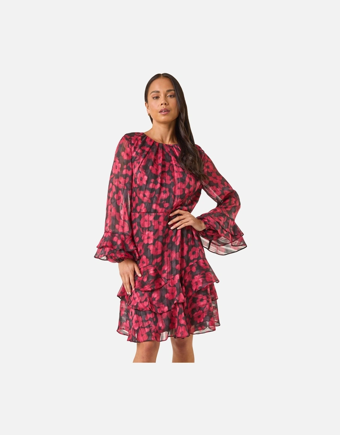 Petite Paisley Print Frill Dress, 2 of 1