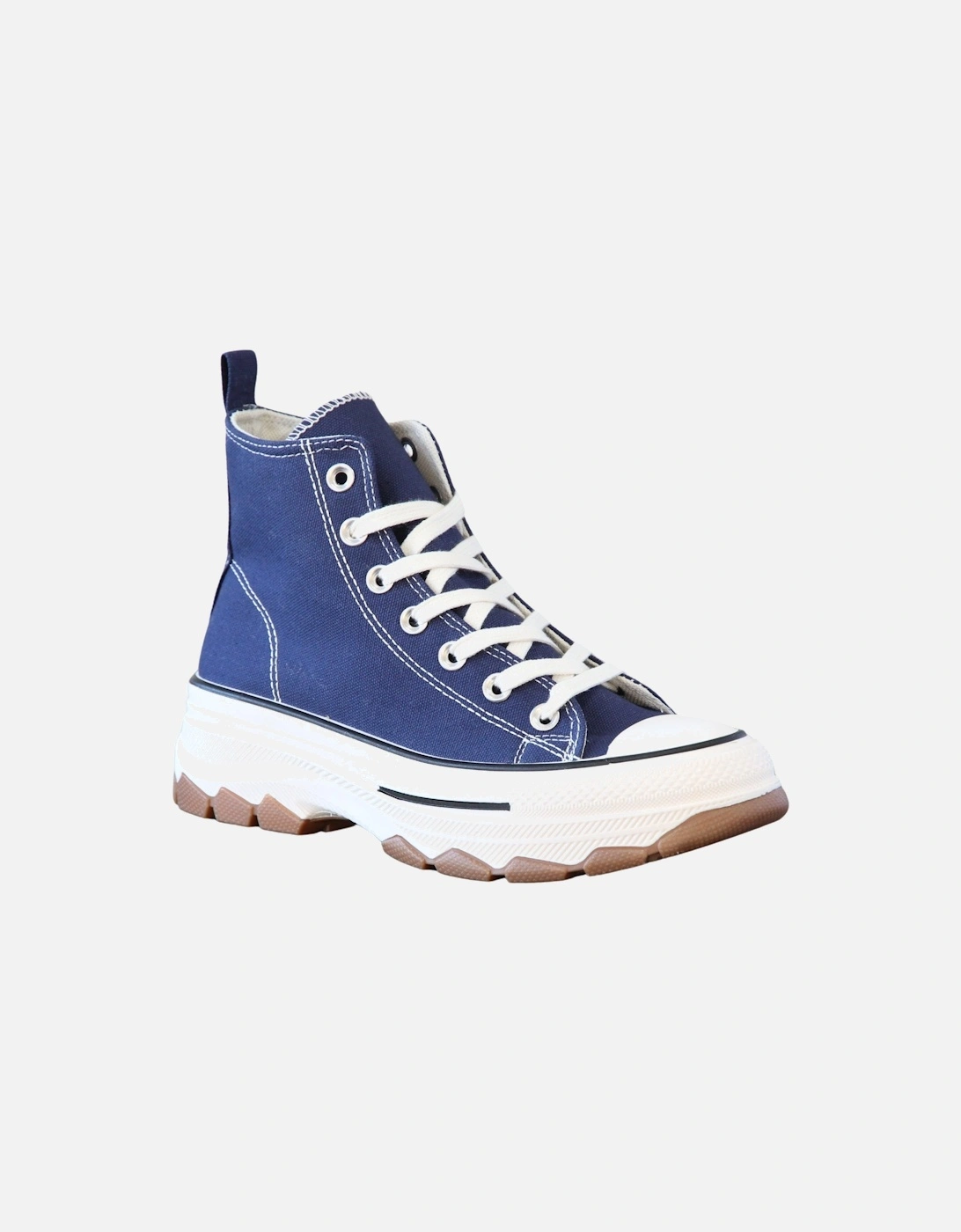 High Top Canvas Casual Comfy Daily Wear Chunky Flatform Wedge Trainers, 2 of 1