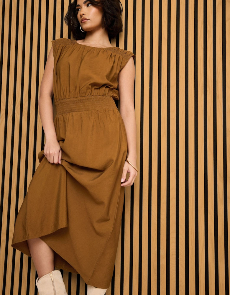 Petite Shirred Waist Midaxi Dress