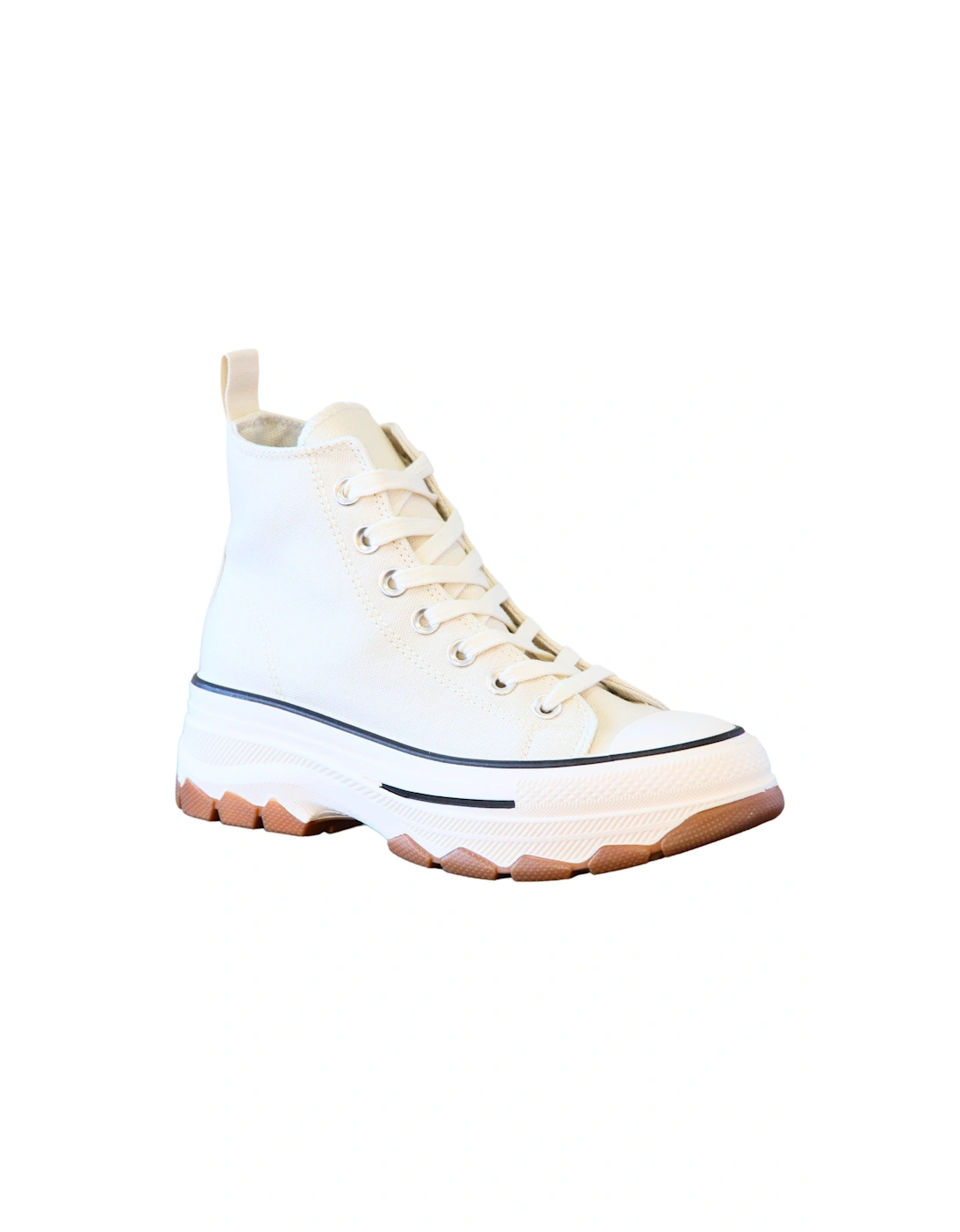 High Top Canvas Casual Comfy Daily Wear Chunky Flatform Wedge Trainers, 2 of 1