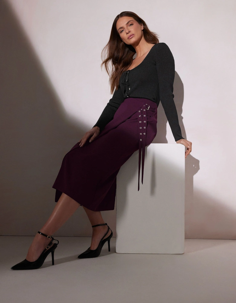 Belt Buckle Wrap Skirt
