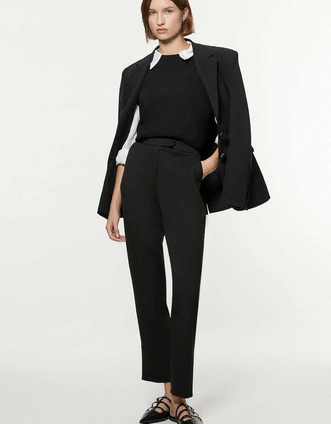 Tall Technical Crepe Tailored Straight Turn Up Hem, 2 of 1