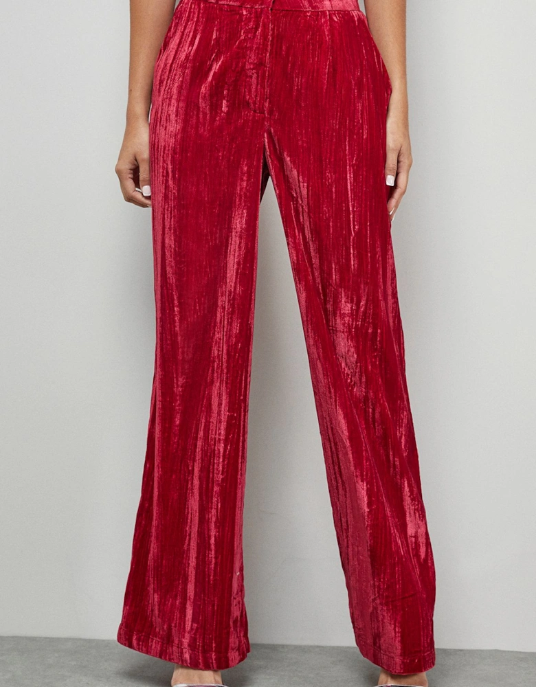 Crushed Velvet Wide Leg Trouser Co-ord