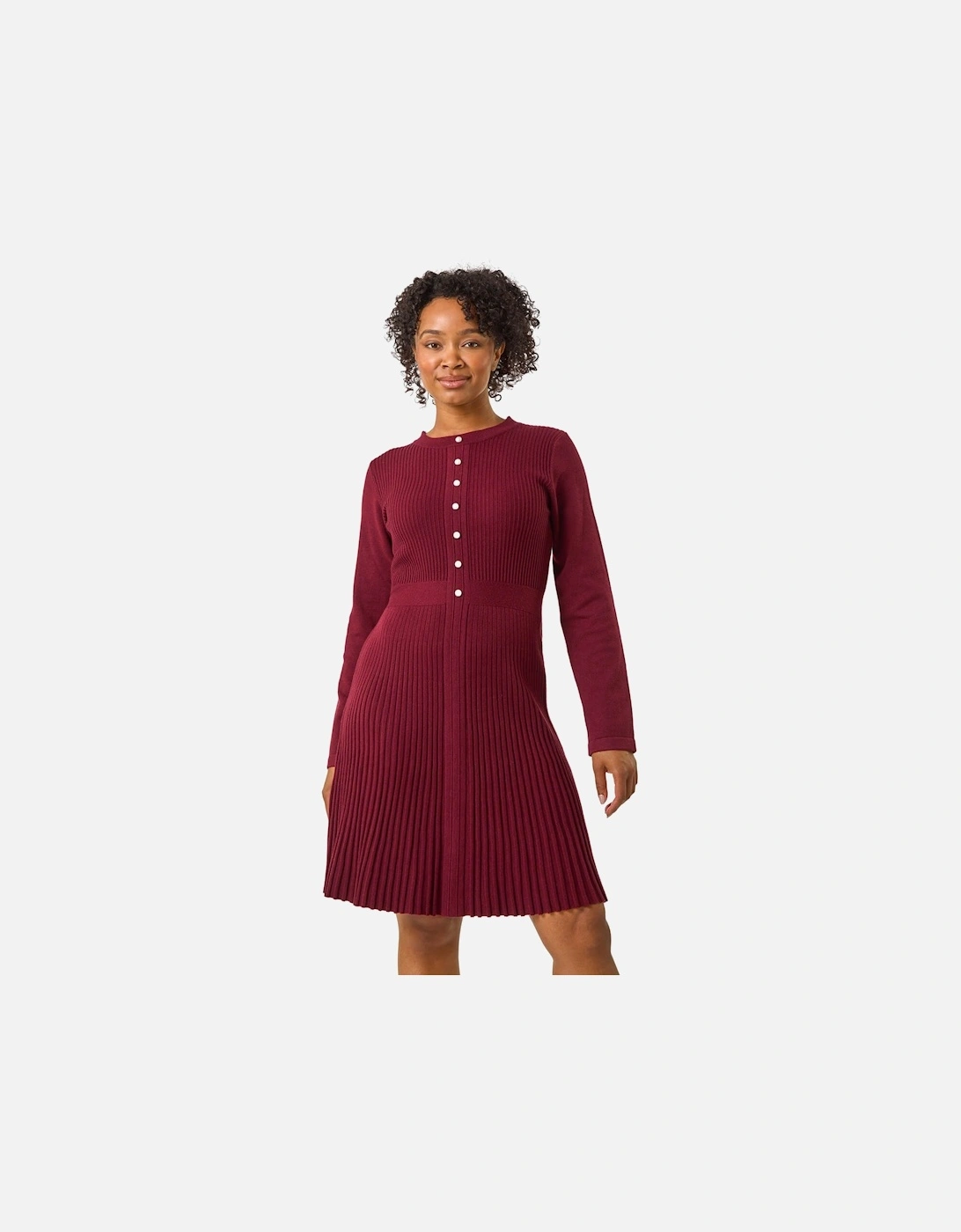 Petite Pearl Button Knitted Dress, 2 of 1
