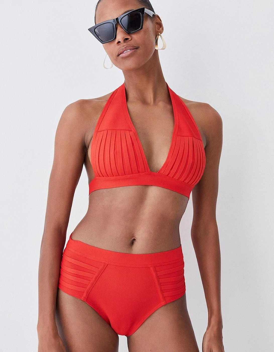 Bandage Sheer Stripe Bikini Bottoms, 2 of 1