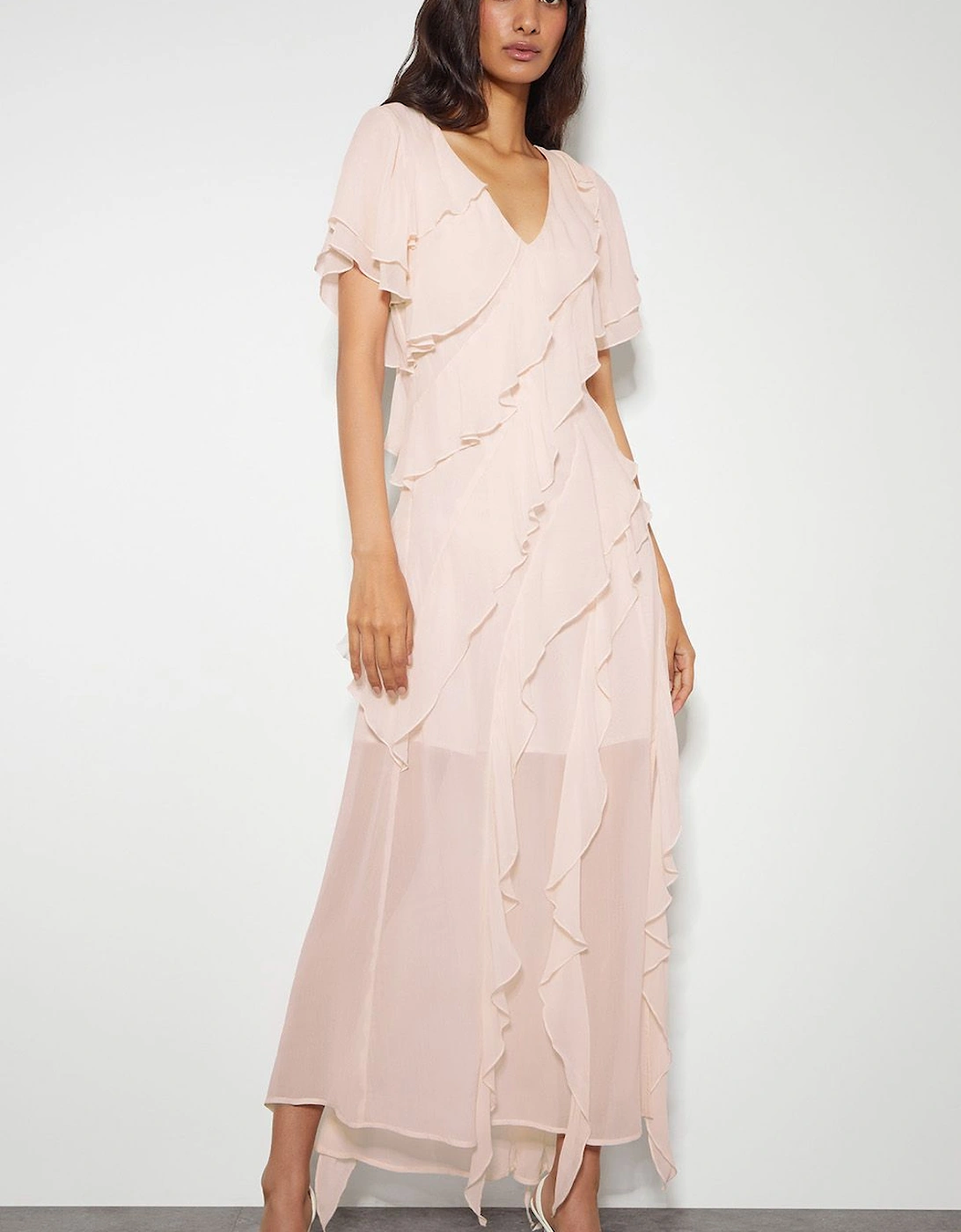 Renata Ruffle Maxi Dress Blue, 2 of 1