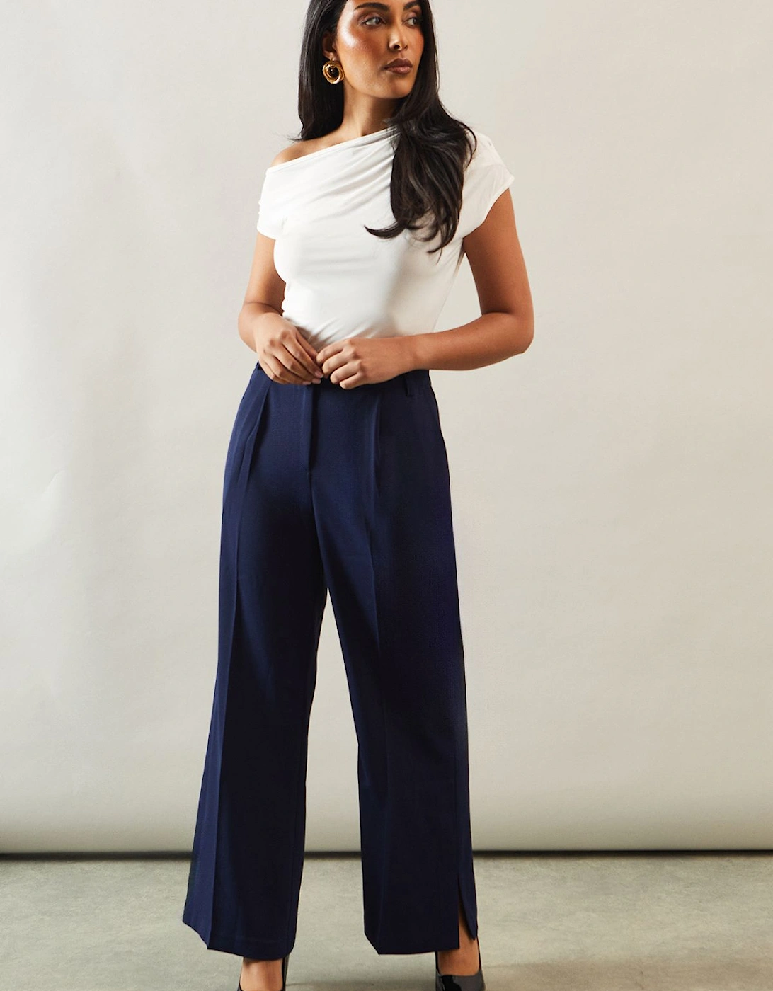 Petite Side Split Flare Trousers, 2 of 1
