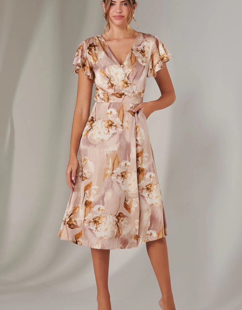 Wrap Front Midi Dress