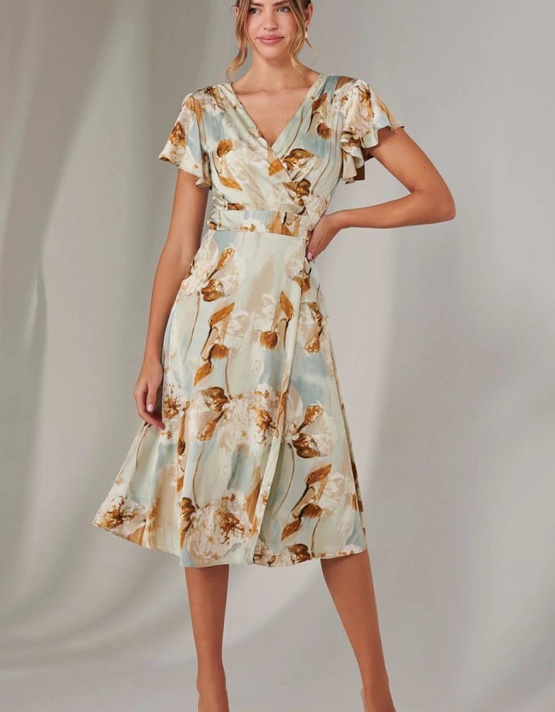 Wrap Front Midi Dress