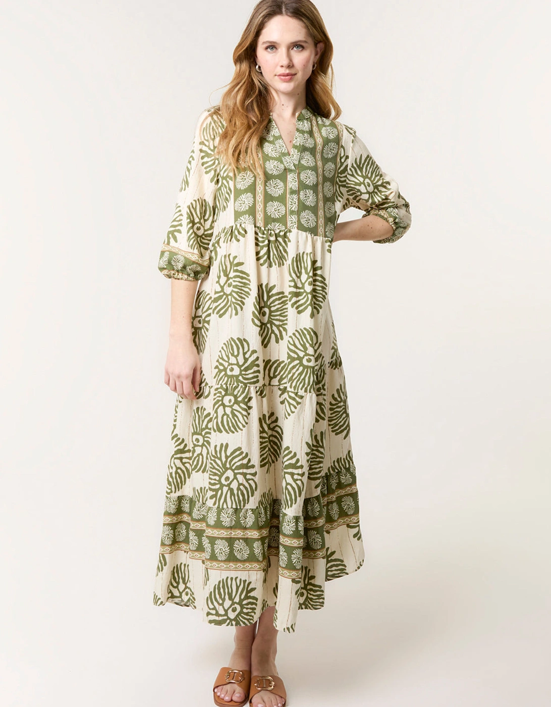 Khaki Oversized Smock Dress, 2 of 1