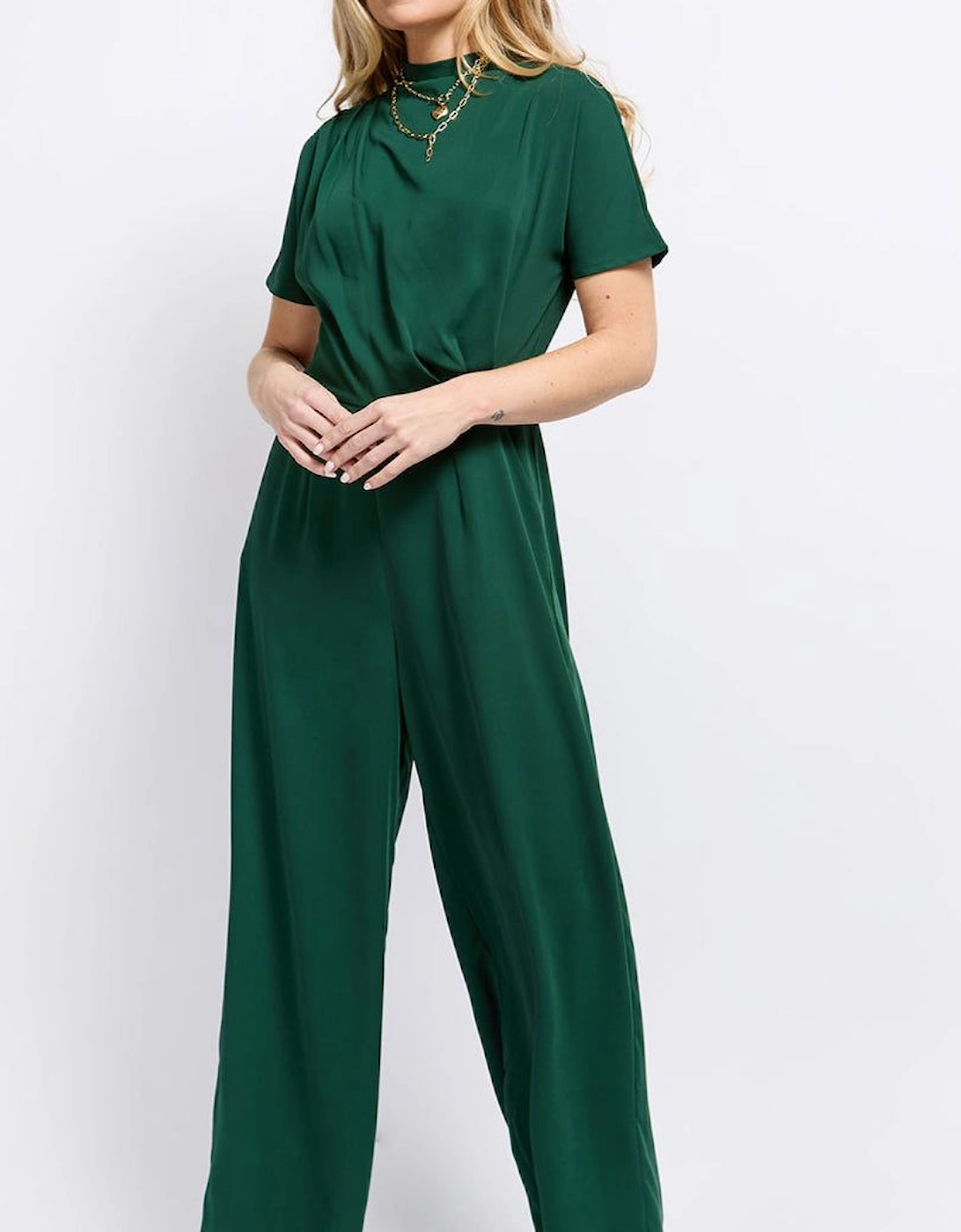 Green Drape Detail Jumpsuit, 2 of 1