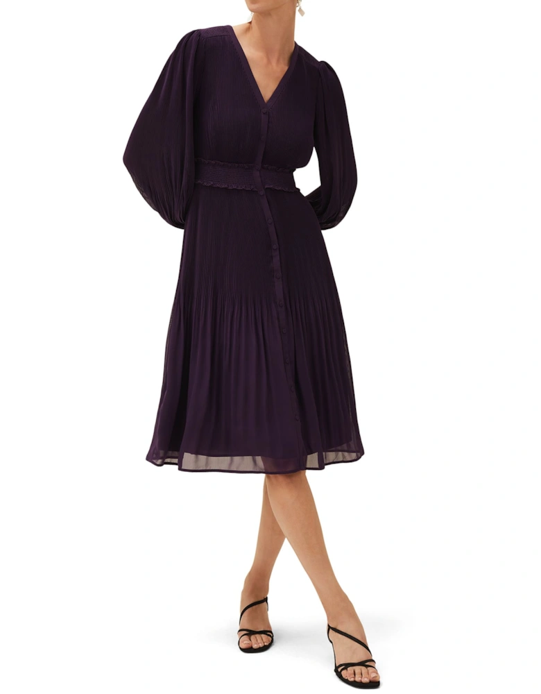 Raelyn Ruched Button Dress