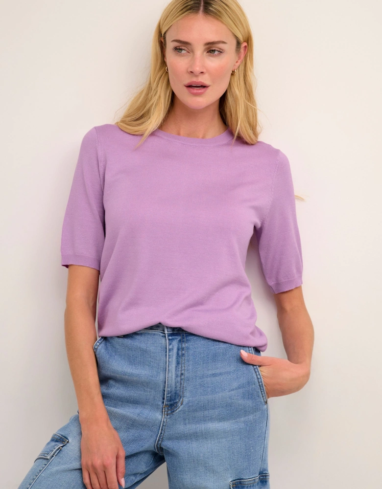 Lizza Short Sleeve Crew Neck Pullover Plain