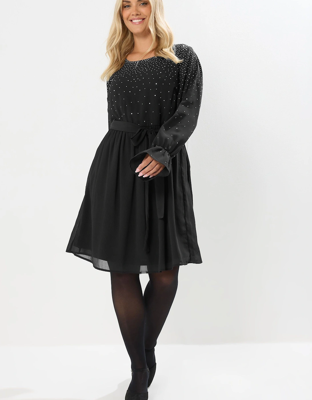 Diamante Embellished Mini Dress, 2 of 1