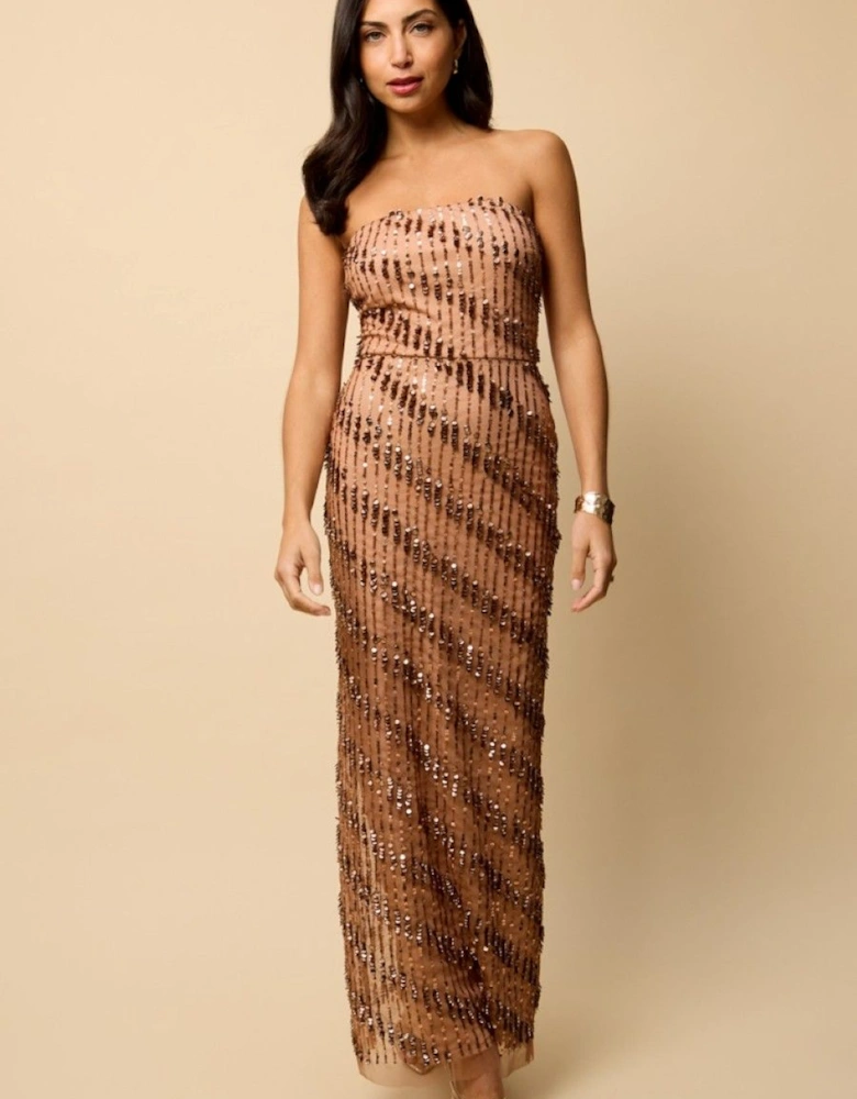 Embellished Bandeau Maxi Dress