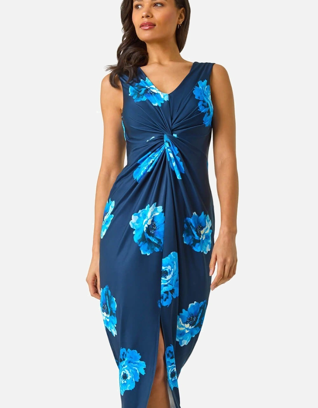 Abstract Printed Gathered Wrap Dress, 2 of 1
