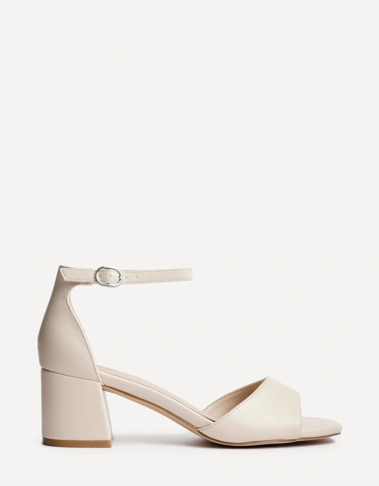 Maddie Nude Faux Leather Closed Back Block Heeled Sandals
