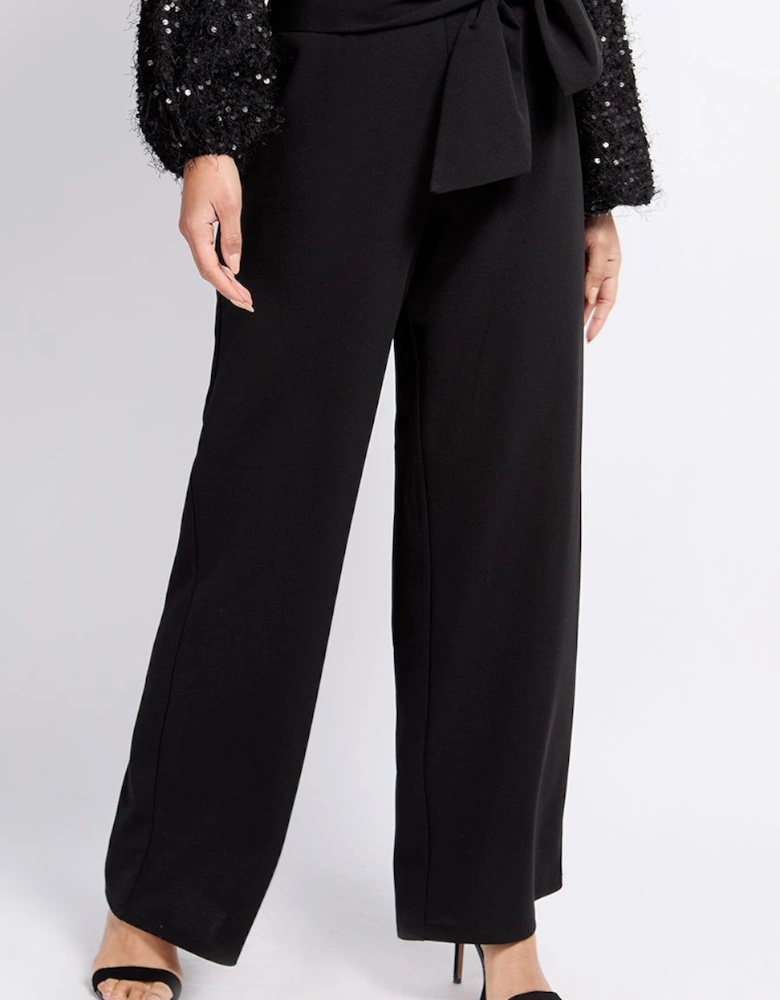 Black Velvet and Silver Diamanté Trousers