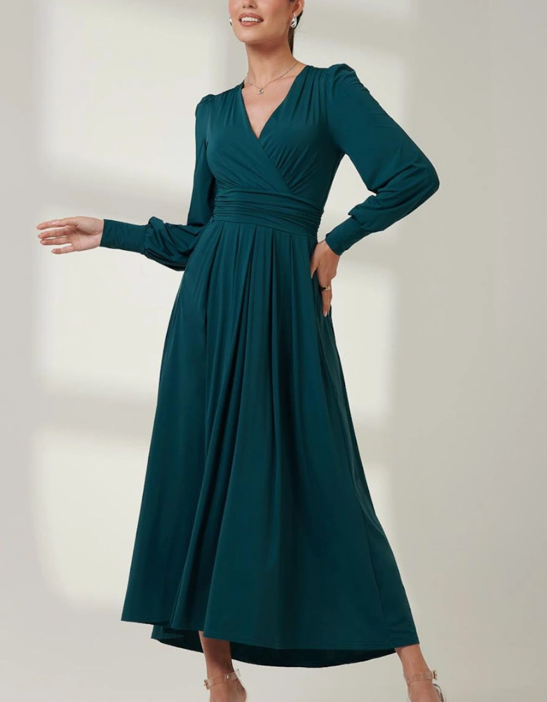 Long Sleeve Soft Silky Jersey Maxi Dress