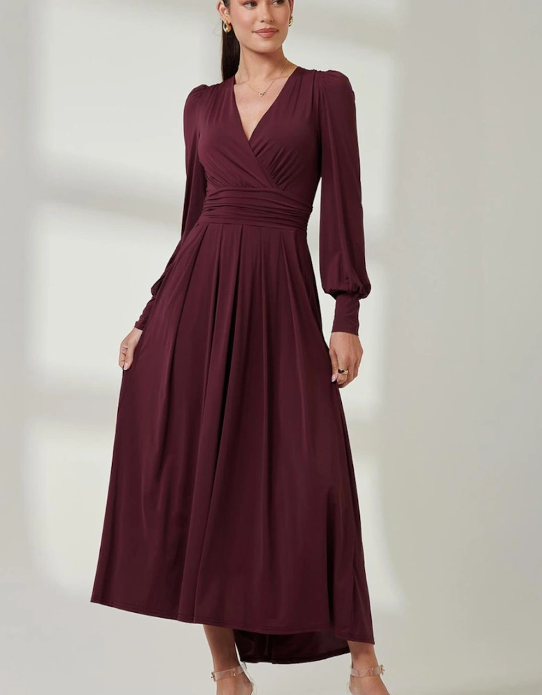Long Sleeve Soft Silky Jersey Maxi Dress