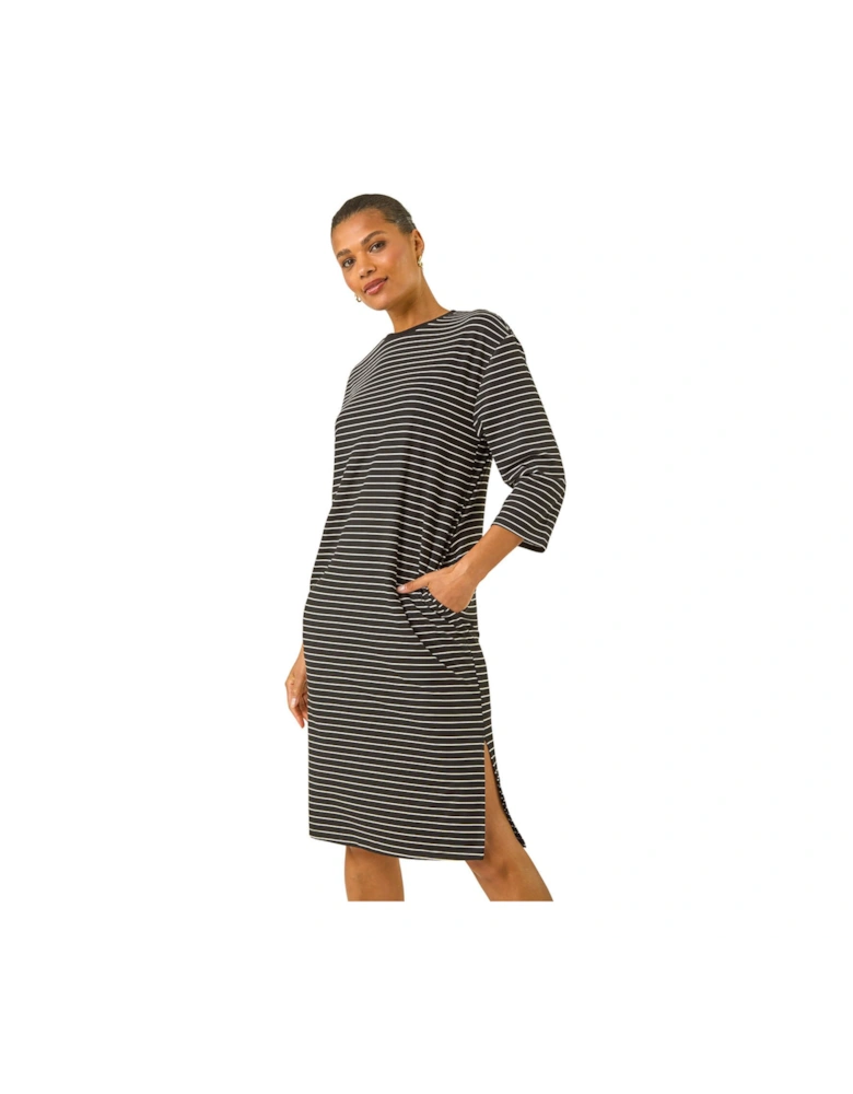 Stripe Jersey Stretch T-Shirt Dress