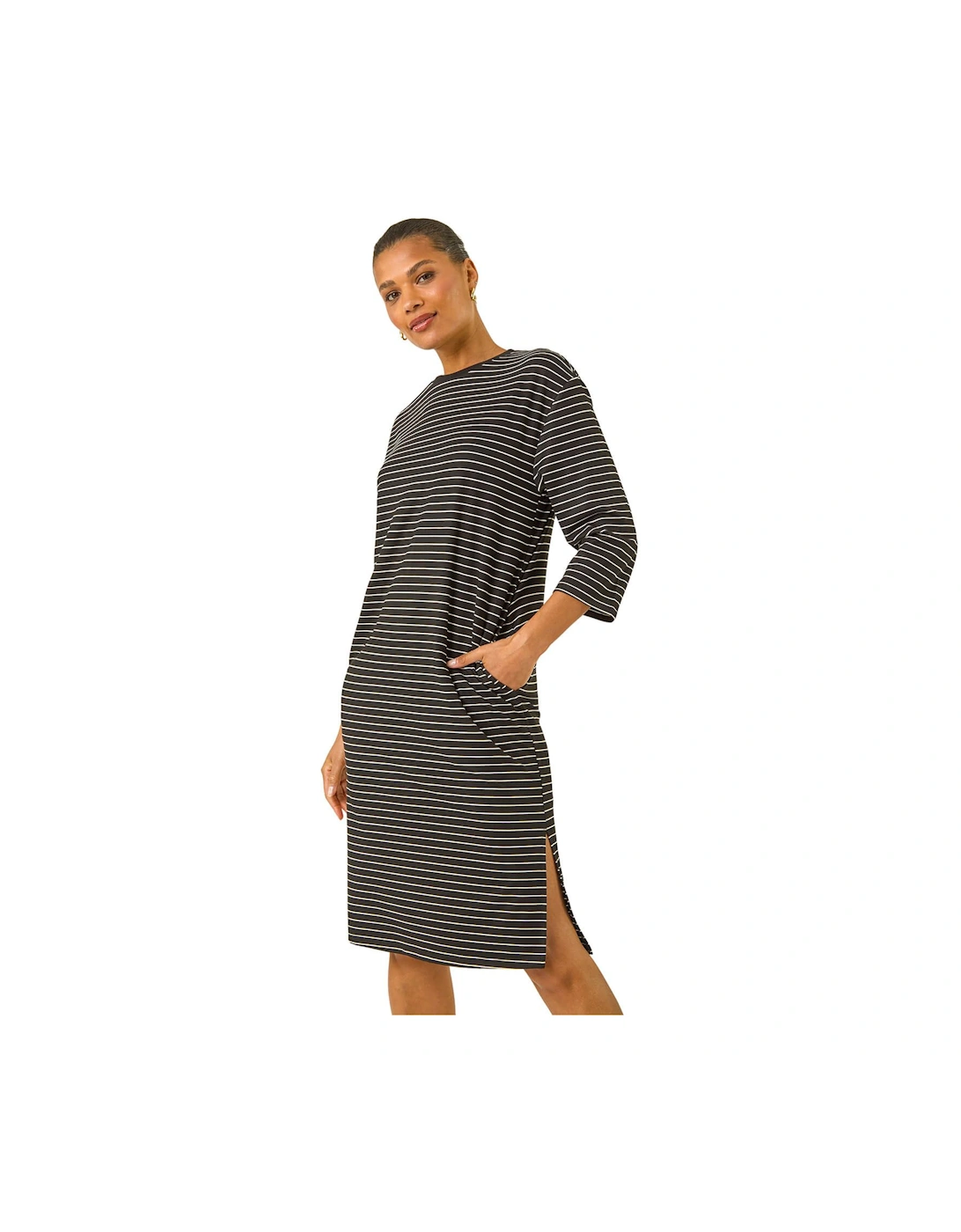 Stripe Jersey Stretch T-Shirt Dress, 2 of 1
