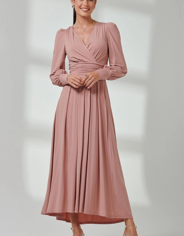 Long Sleeve Soft Silky Jersey Maxi Dress