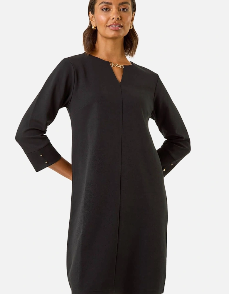 Keyhole Chain Shift Dress