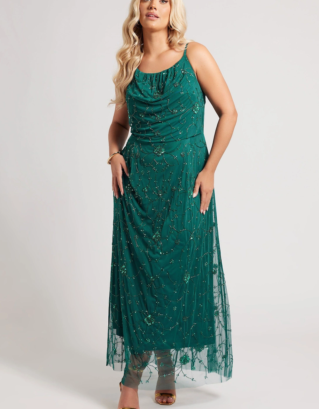 Floral Hand Embellished Maxi Dress, 2 of 1
