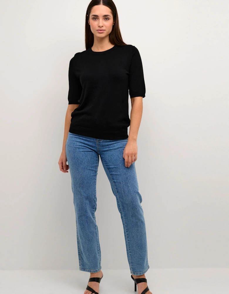 Lizza Short Sleeve Crew Neck Pullover Plain