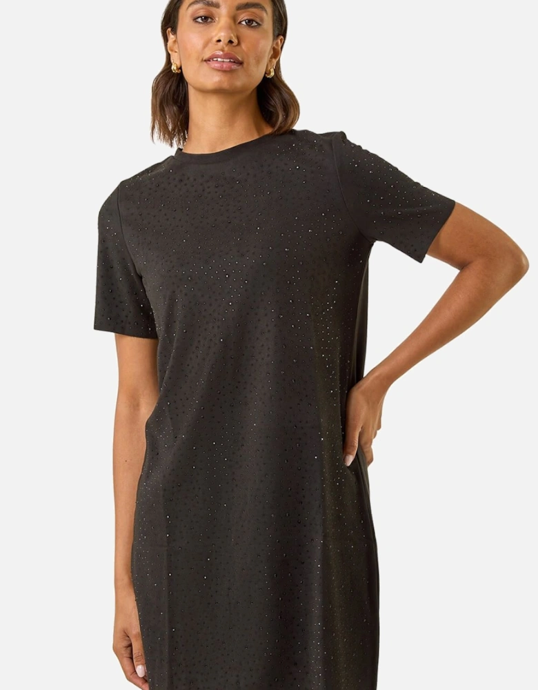Embellished Shift Stretch Dress