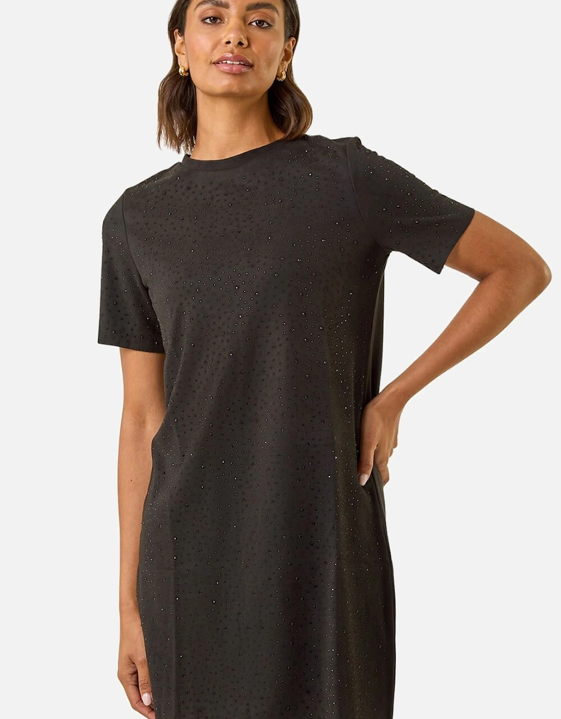 Embellished Shift Stretch Dress, 2 of 1