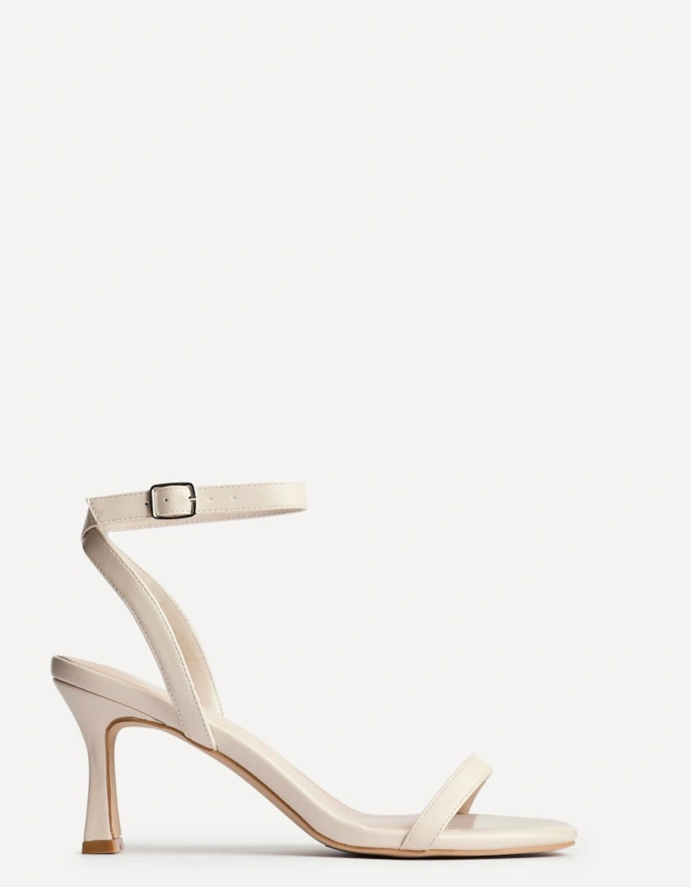 Elevate Nude Faux Leather Barely There Stiletto Heeled Sandals