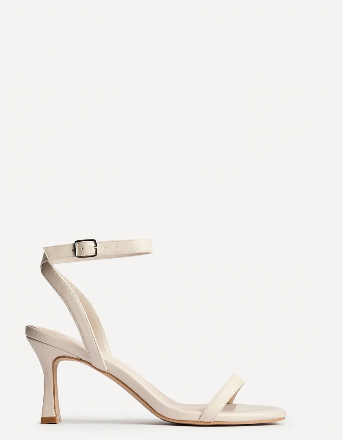 Elevate Nude Faux Leather Barely There Stiletto Heeled Sandals, 2 of 1