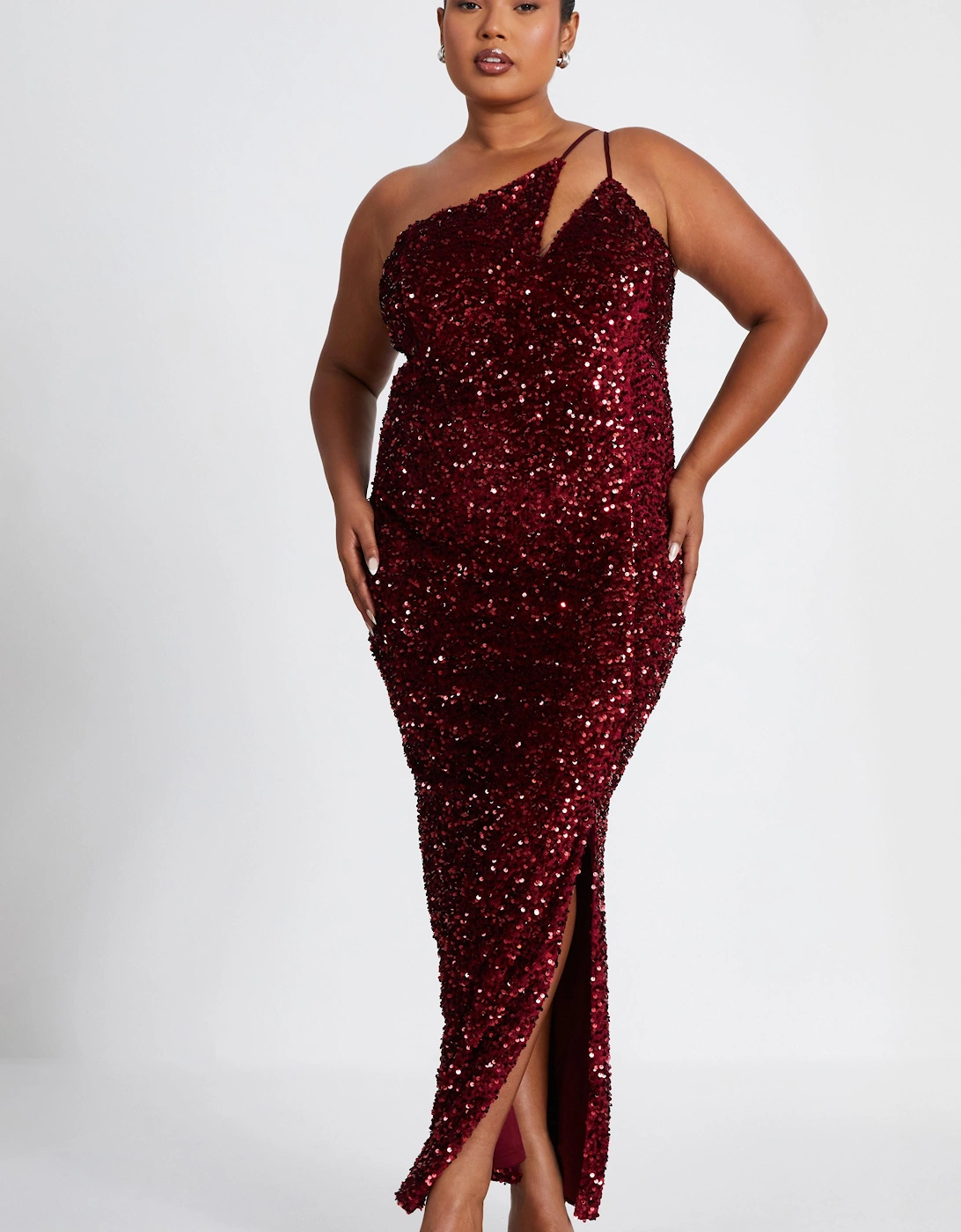 Red Curve Sequin Maxi Dress, 2 of 1