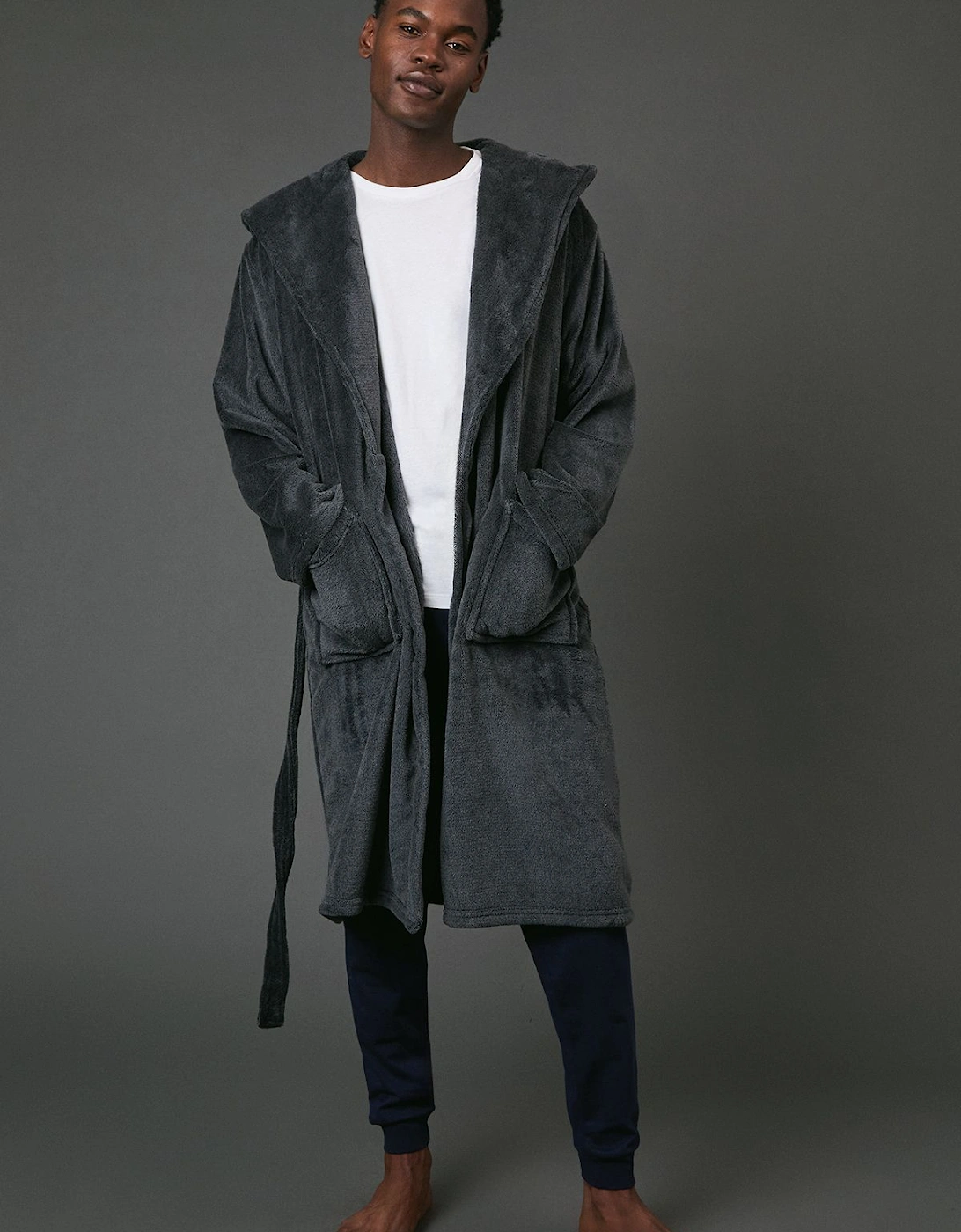Grey Two Tone Dressing Gown, 2 of 1