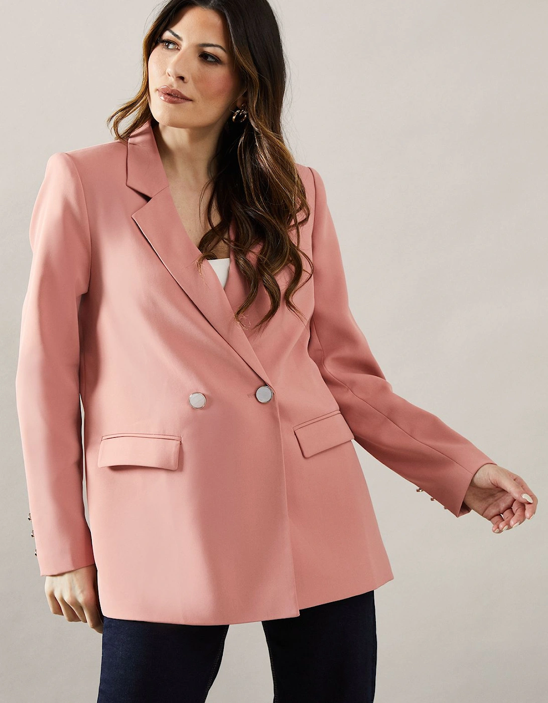 Horn Button Double Breasted Blazer, 2 of 1