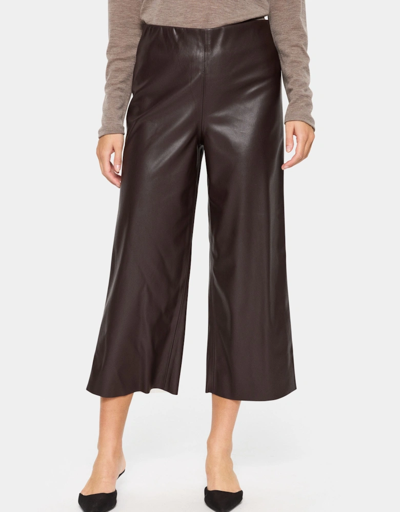 DowieSZ Cropped Faux Leather Trousers