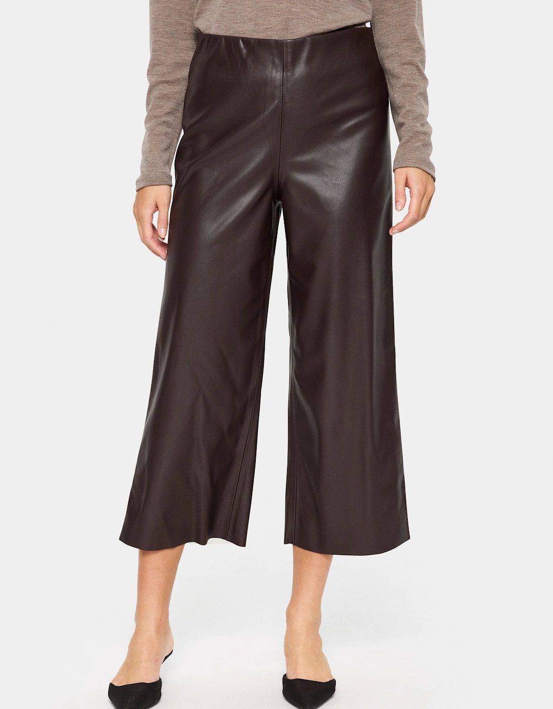 DowieSZ Cropped Faux Leather Trousers, 2 of 1