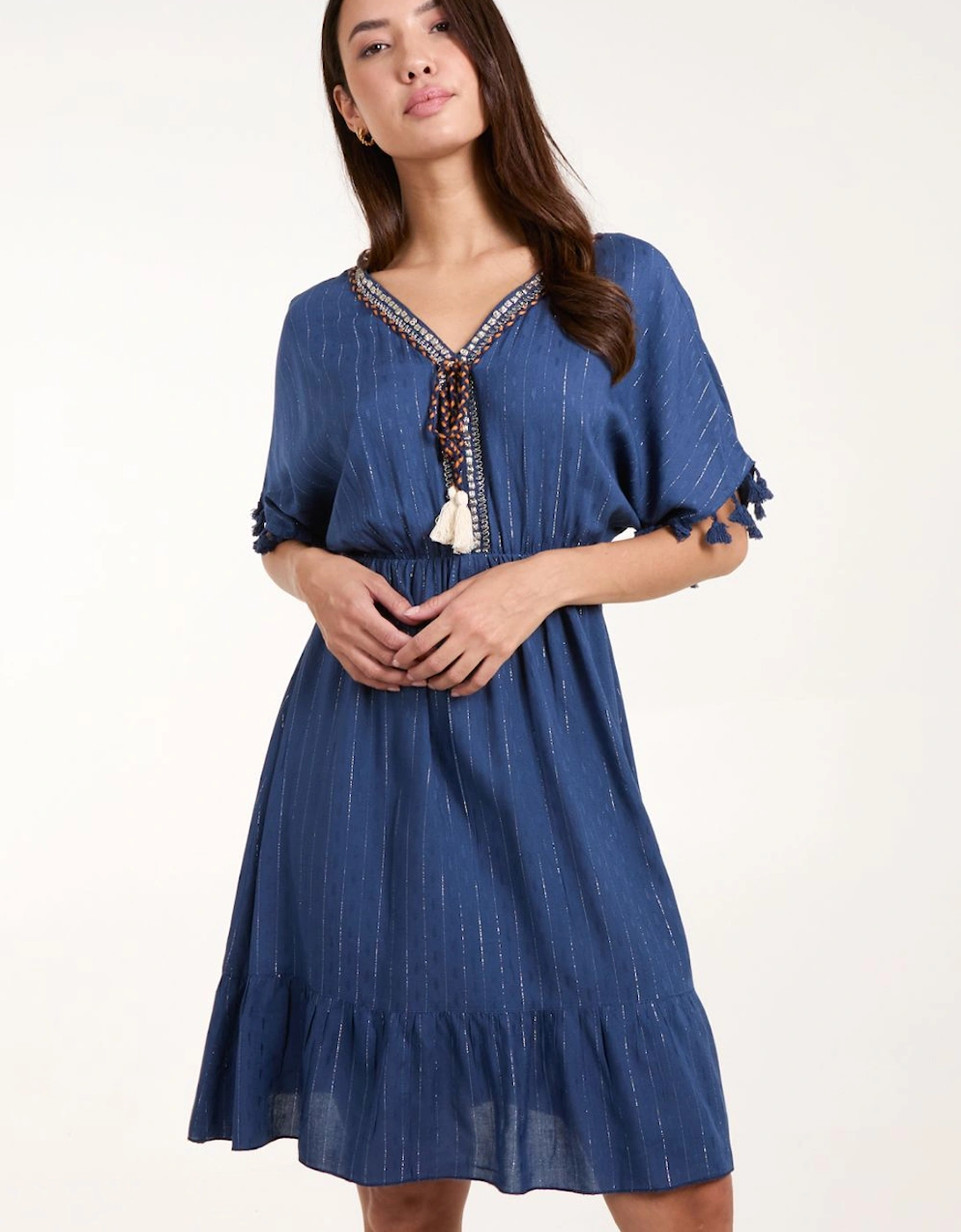 Tassle Detail V Neck Dress, 2 of 1