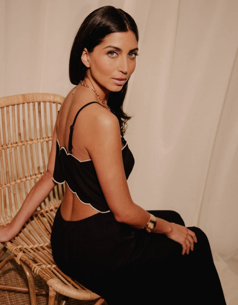 Black Linen Midaxi Dress