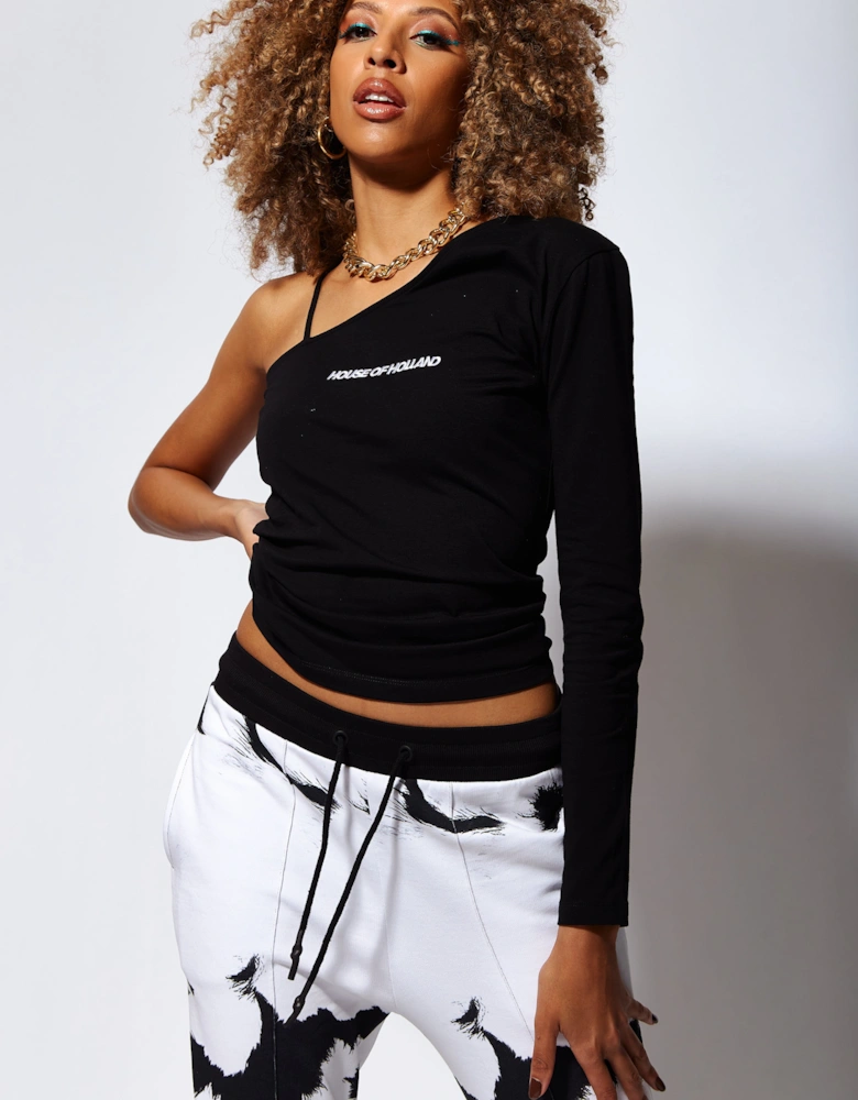 Asymmetric One Sleeve Fitted Top