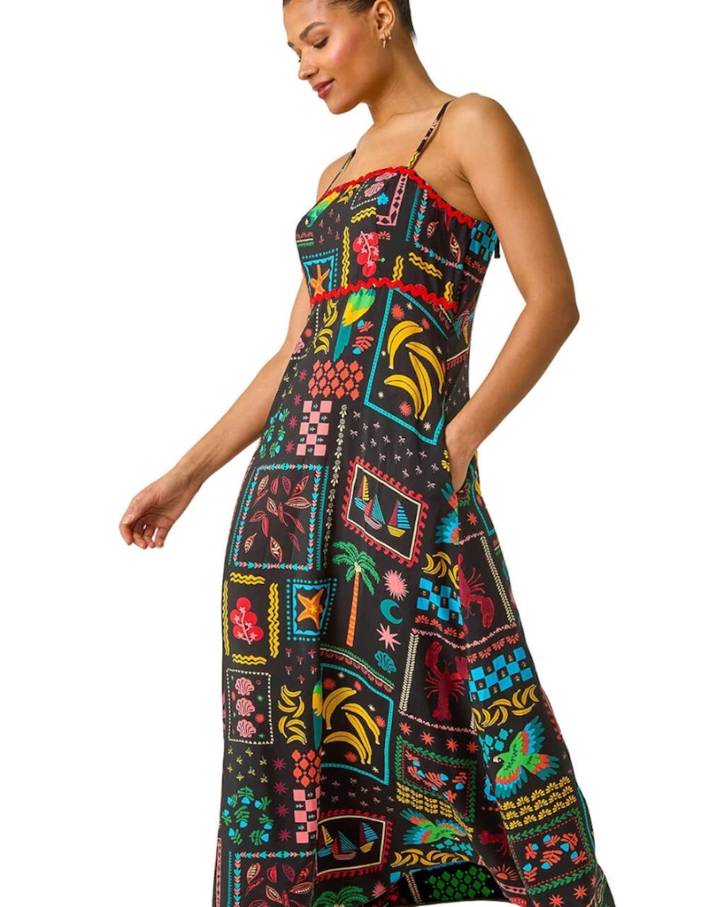 Postcard Ric Rac Midi Dress
