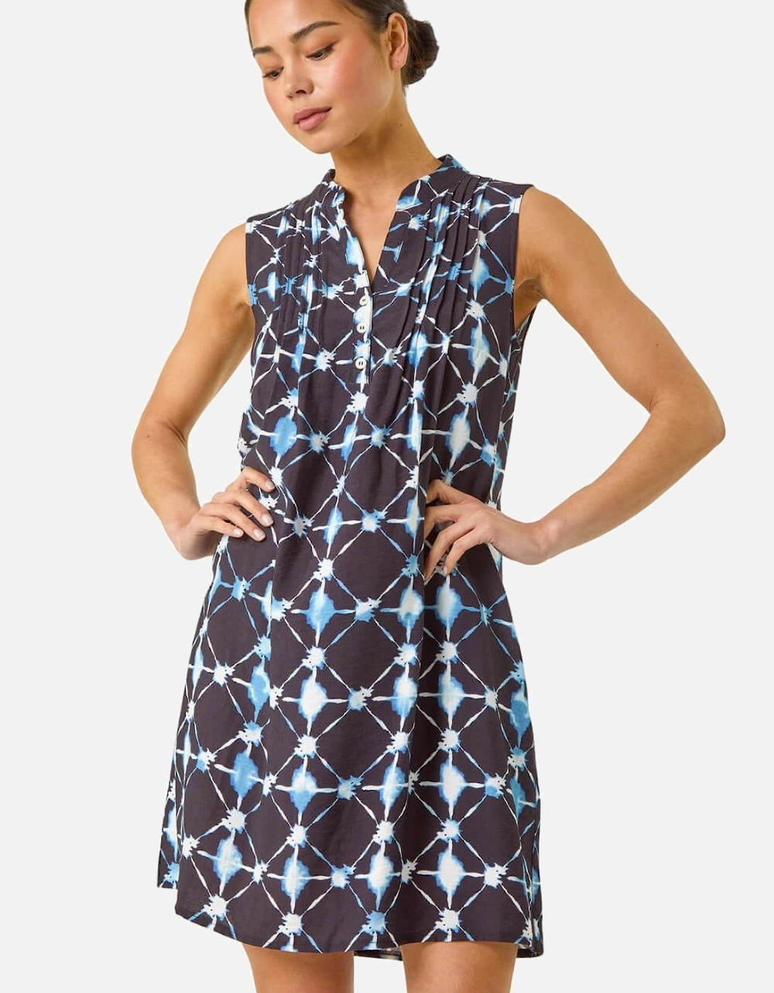 Petite Geometric Pintuck Pocket Dress, 2 of 1