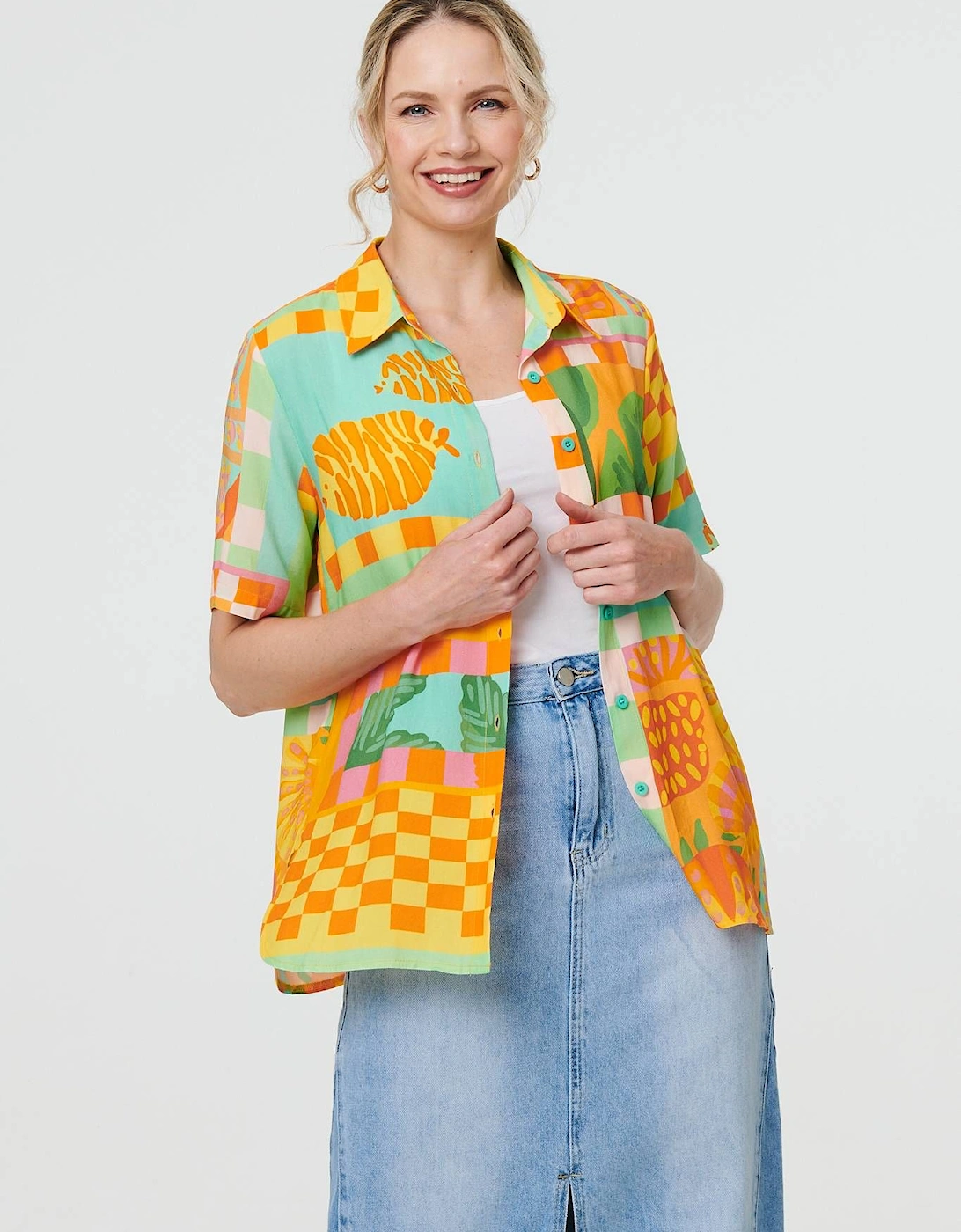 Patchwork Print Short Sleeve Boxy Shirt, 2 of 1